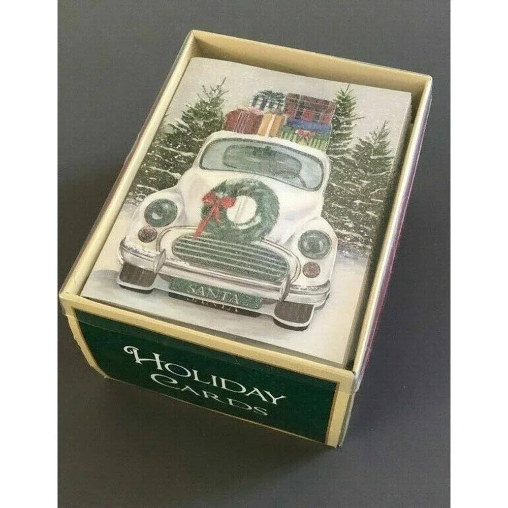 Christmas Boxed Cards Farm Truck Cut Out 18 Cards and Envelopes Presents Holiday